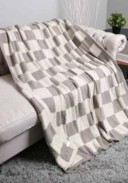 Grey Checkered Blanket