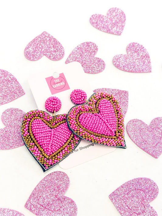 Elle Beaded Heart Earrings