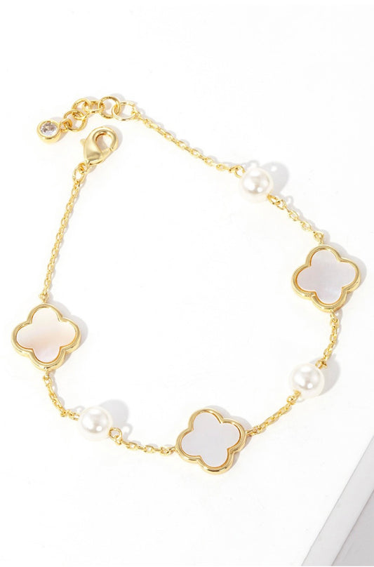 Gold dipped Quatrefoil Bracelet