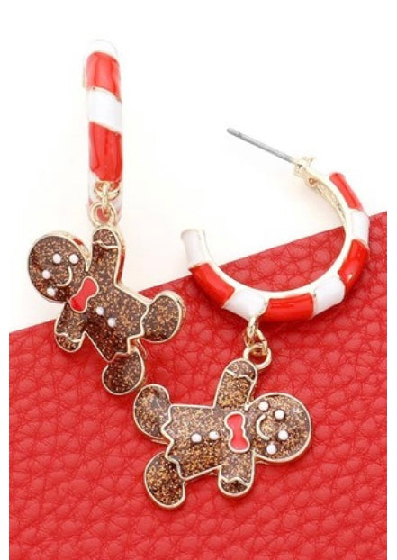 Gingerbread Dangle Hoops