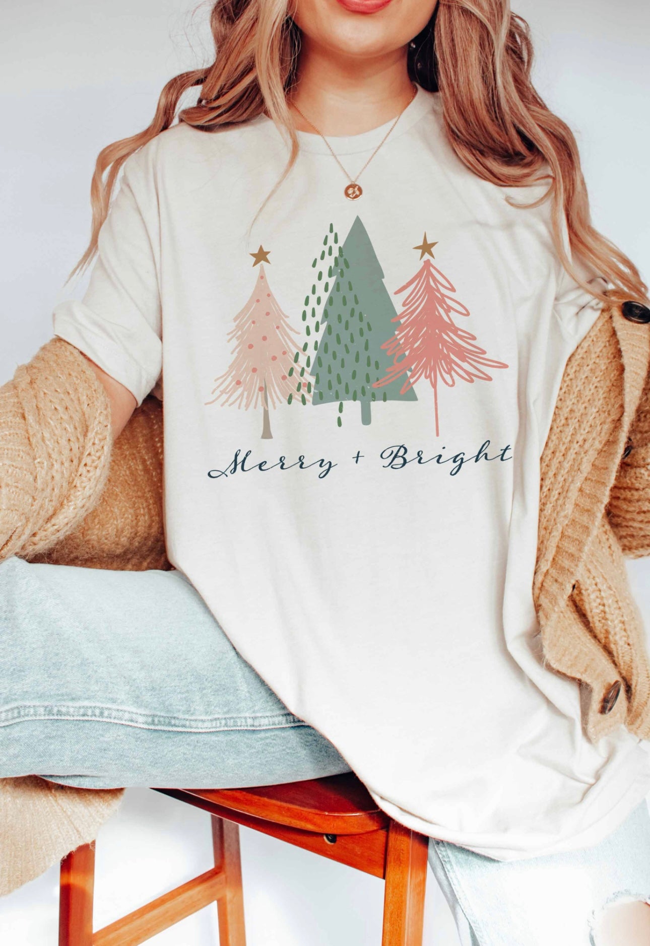 Ivory Merry and Bright Graphic Tee