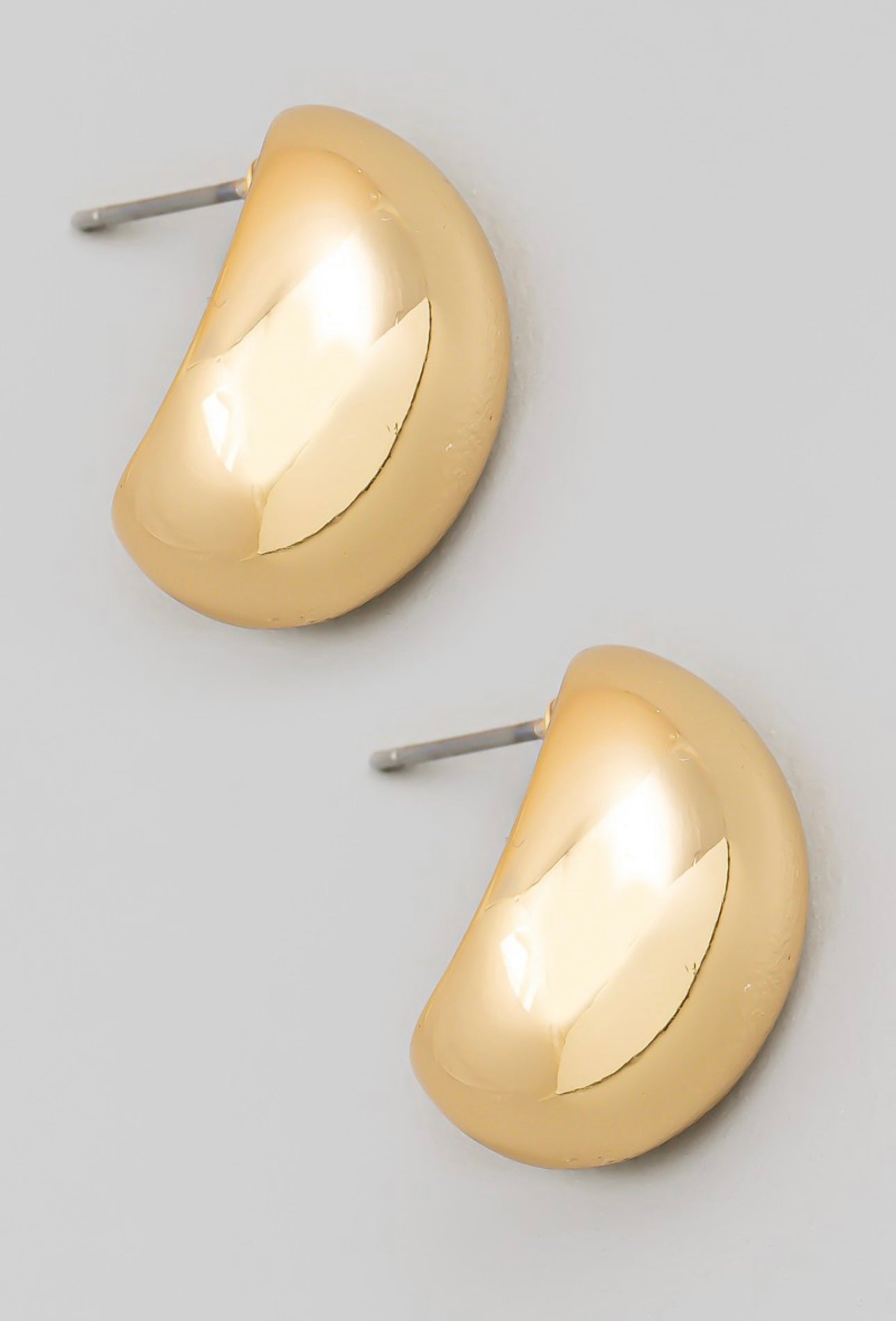 Round Metallic Dome Post Earrings