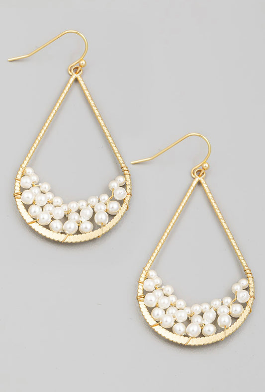 Teardrop Cutout Bead Earrings