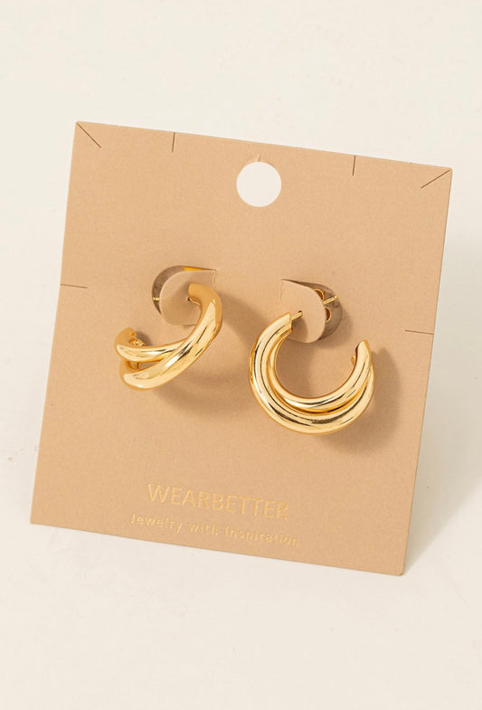 Layered Gold Hoop Earrings