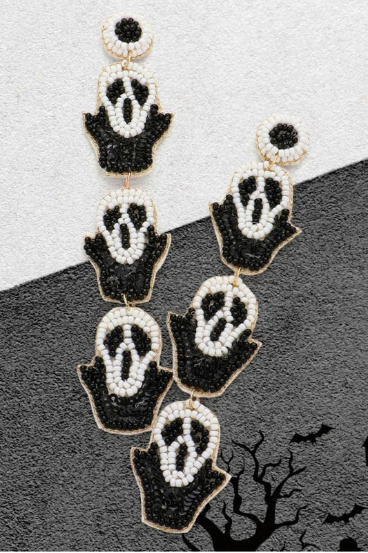 Triple Scream Ghost Earring