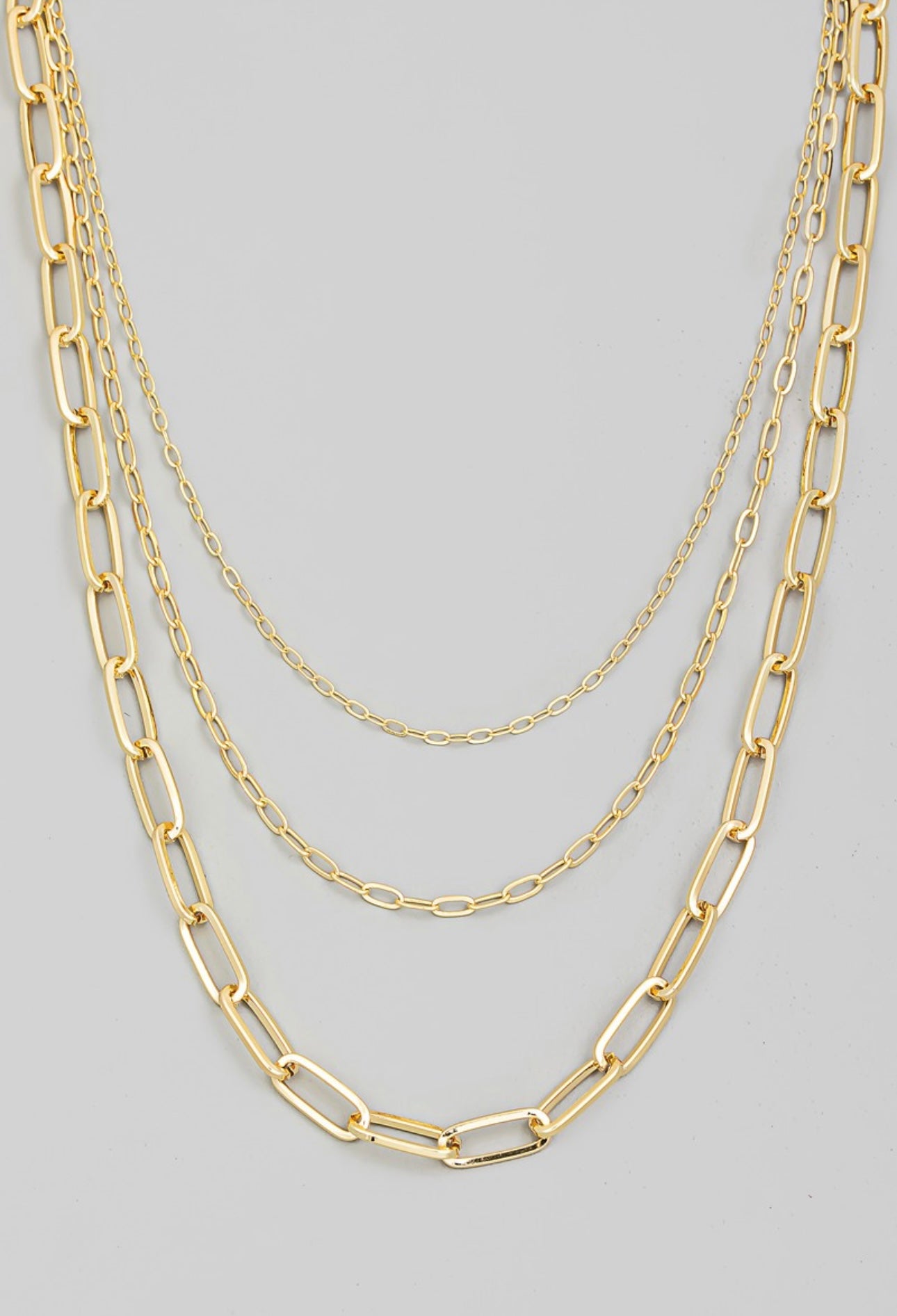 Triple Chain Link Necklace