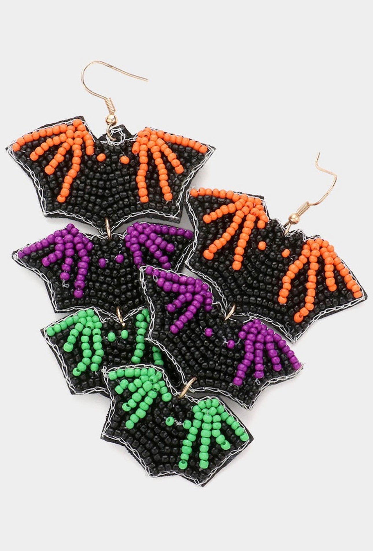 Triple Bat Dangle Earrings