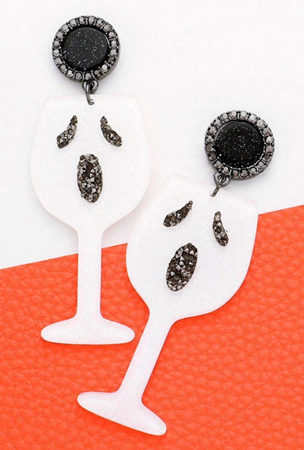 Ghost Face Wine Glass Earring