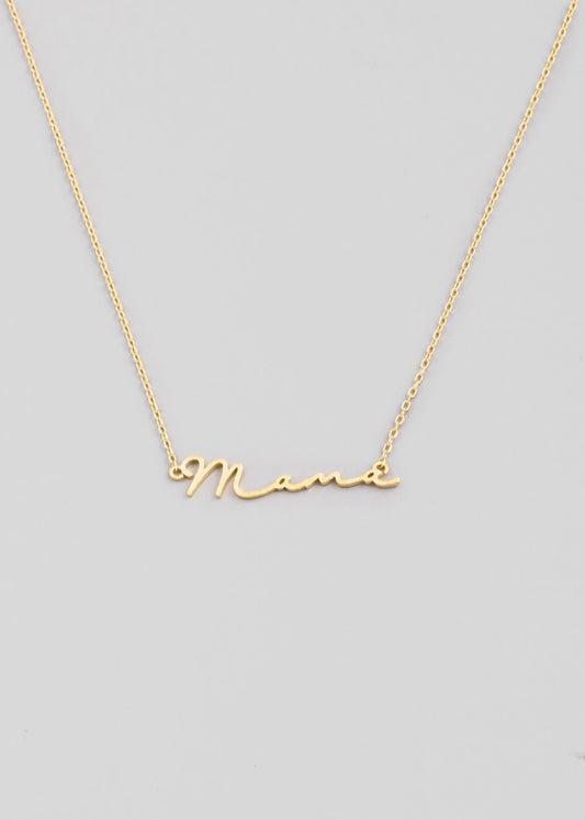 Handwritten Mama Necklace