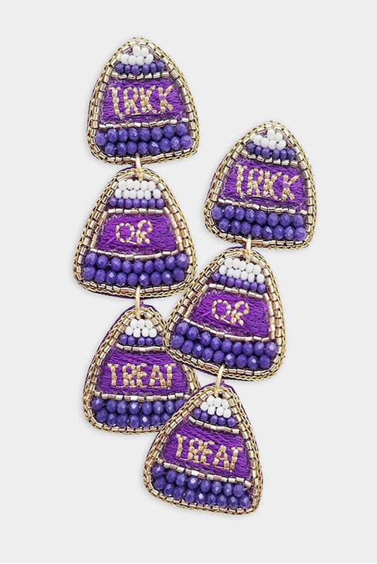 Purple Trick or Treat Candy Earring