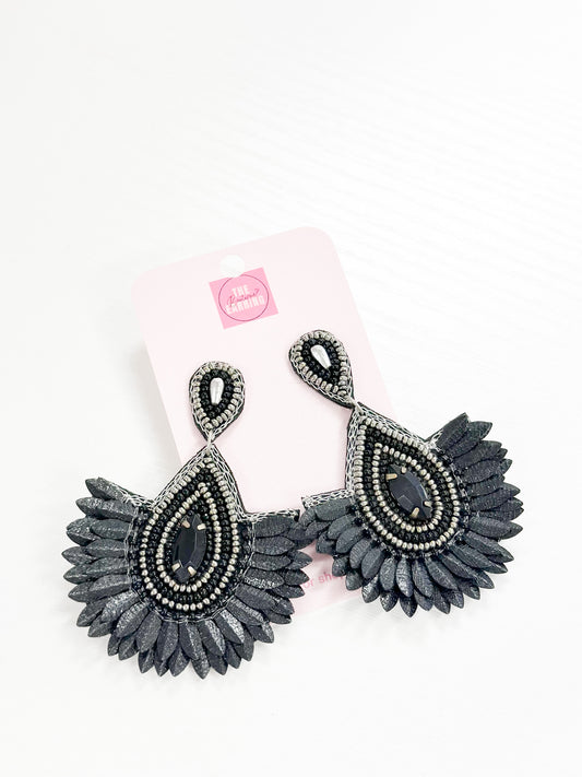 Black Feather Earring