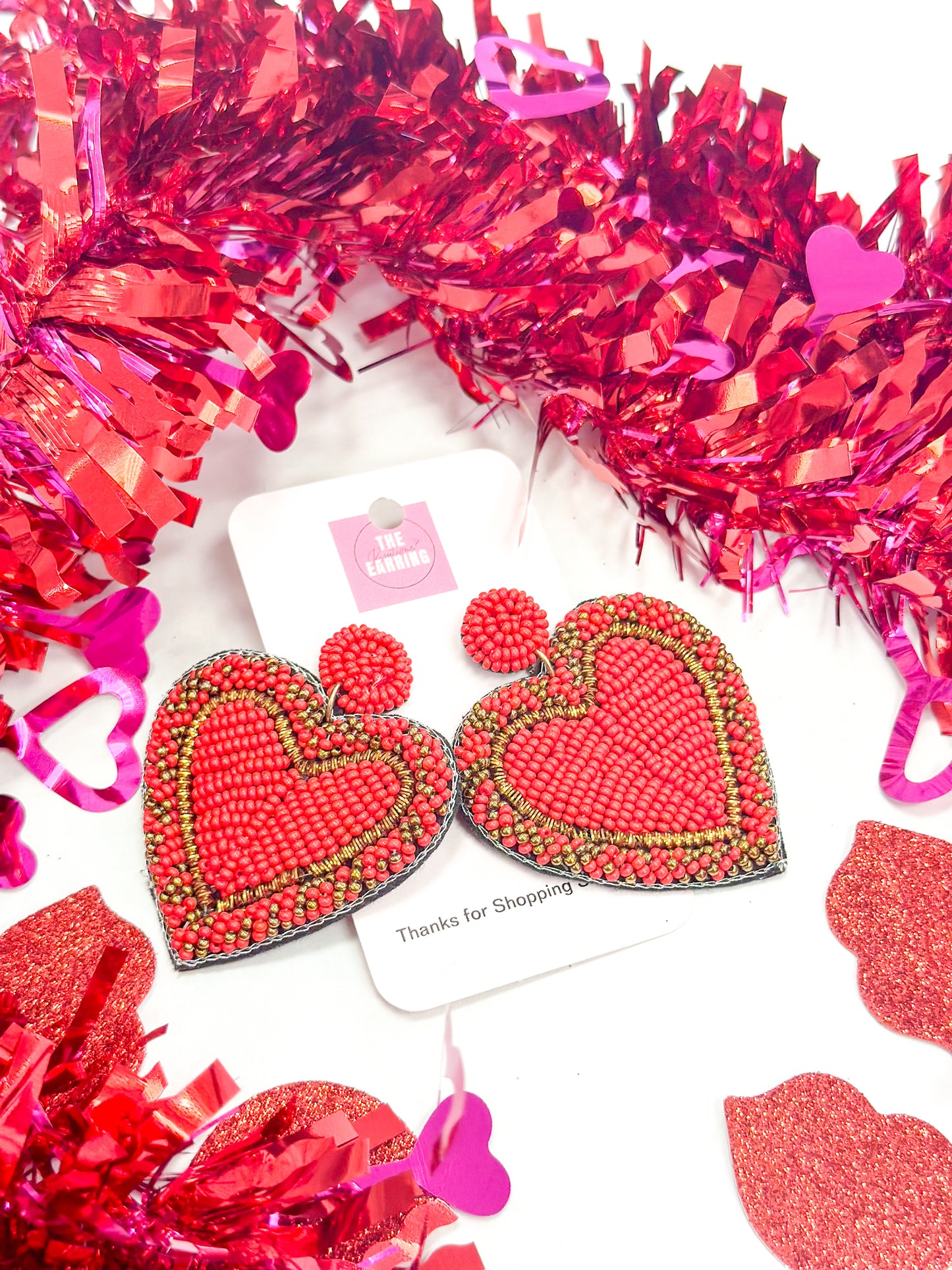 Vicky Beaded Heart Earrings