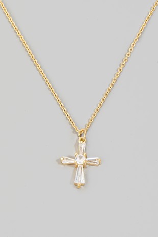 Rhinestone Cross Pendant Necklace