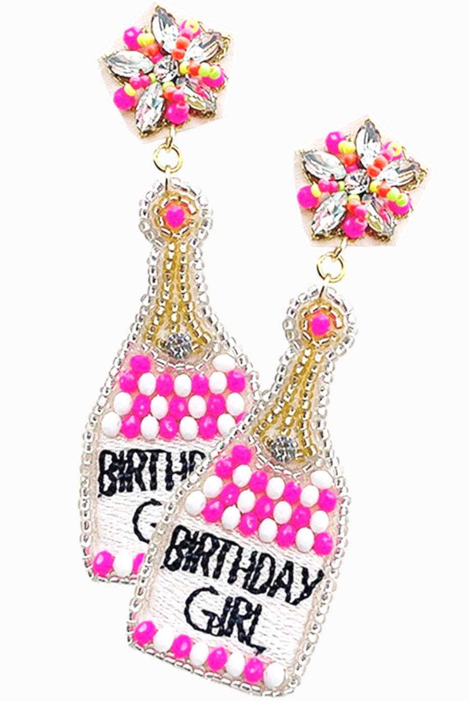 Birthday Girl Champagne Earrings