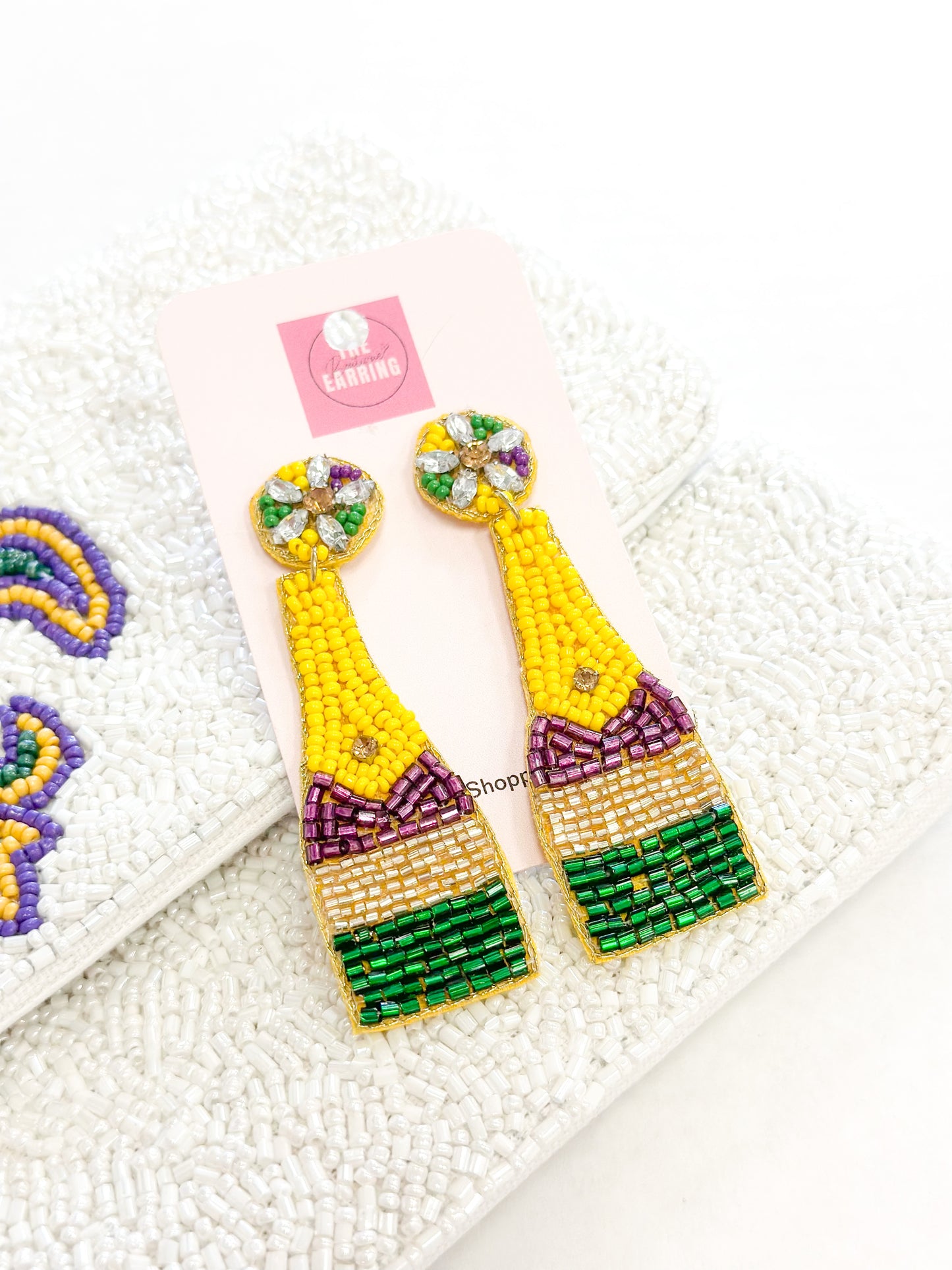 Mardi Gras Glass Earrings