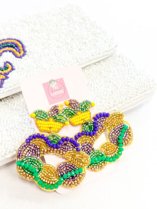 Beaded King Cake Earrings