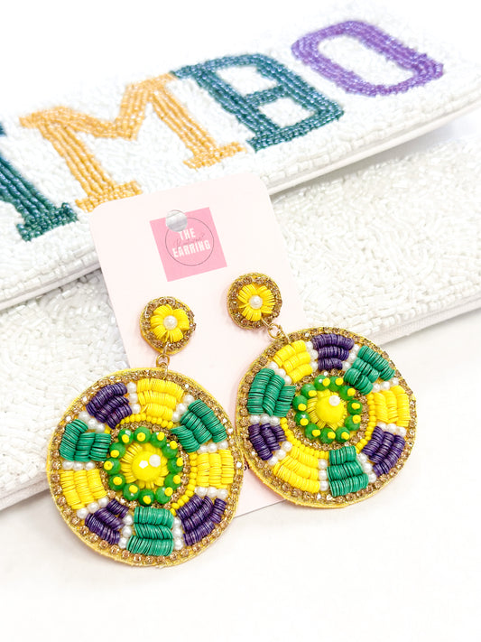 Pearl Detail Mardi Circle Earrings