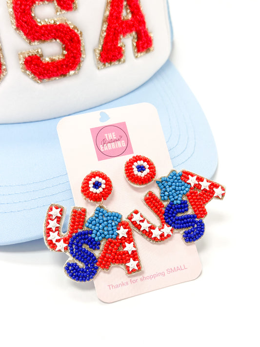 USA Star Earrings