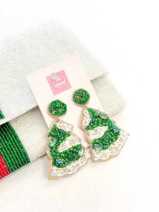 Snow Christmas Tree Earrings