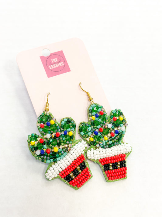 Santa Cactus Earrings