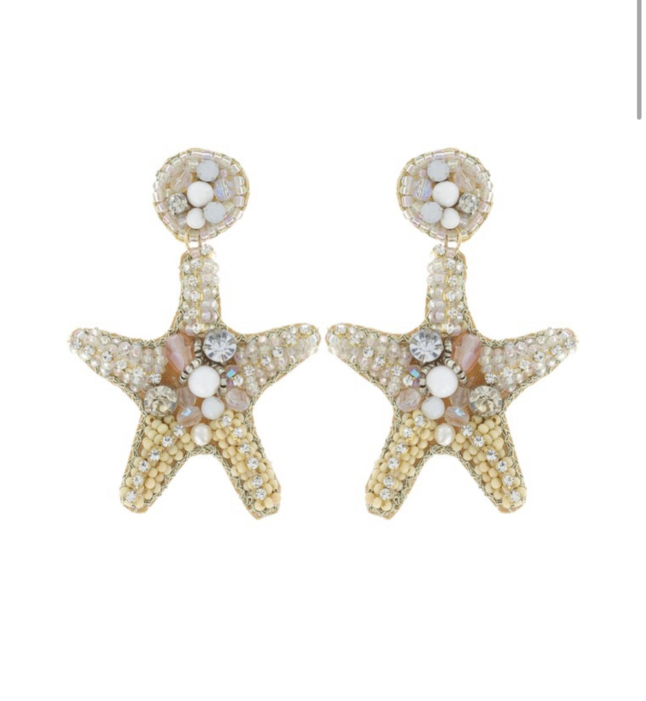 White Starfish Earrings