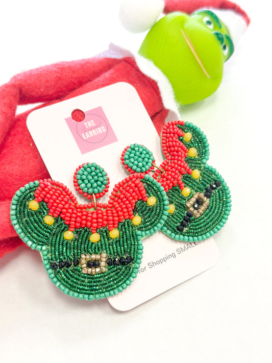 Green Christmas Disney Earrings