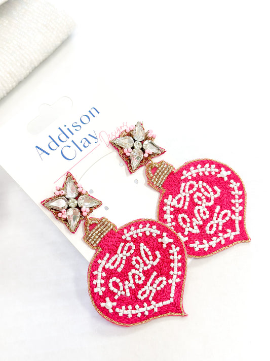 Pink Ornament Earring