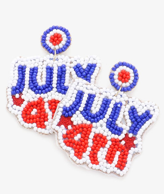 July 4th Beaded Earrings