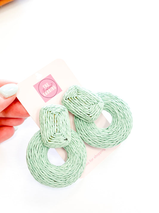 Mint Handmade Chunky Circle Earrings