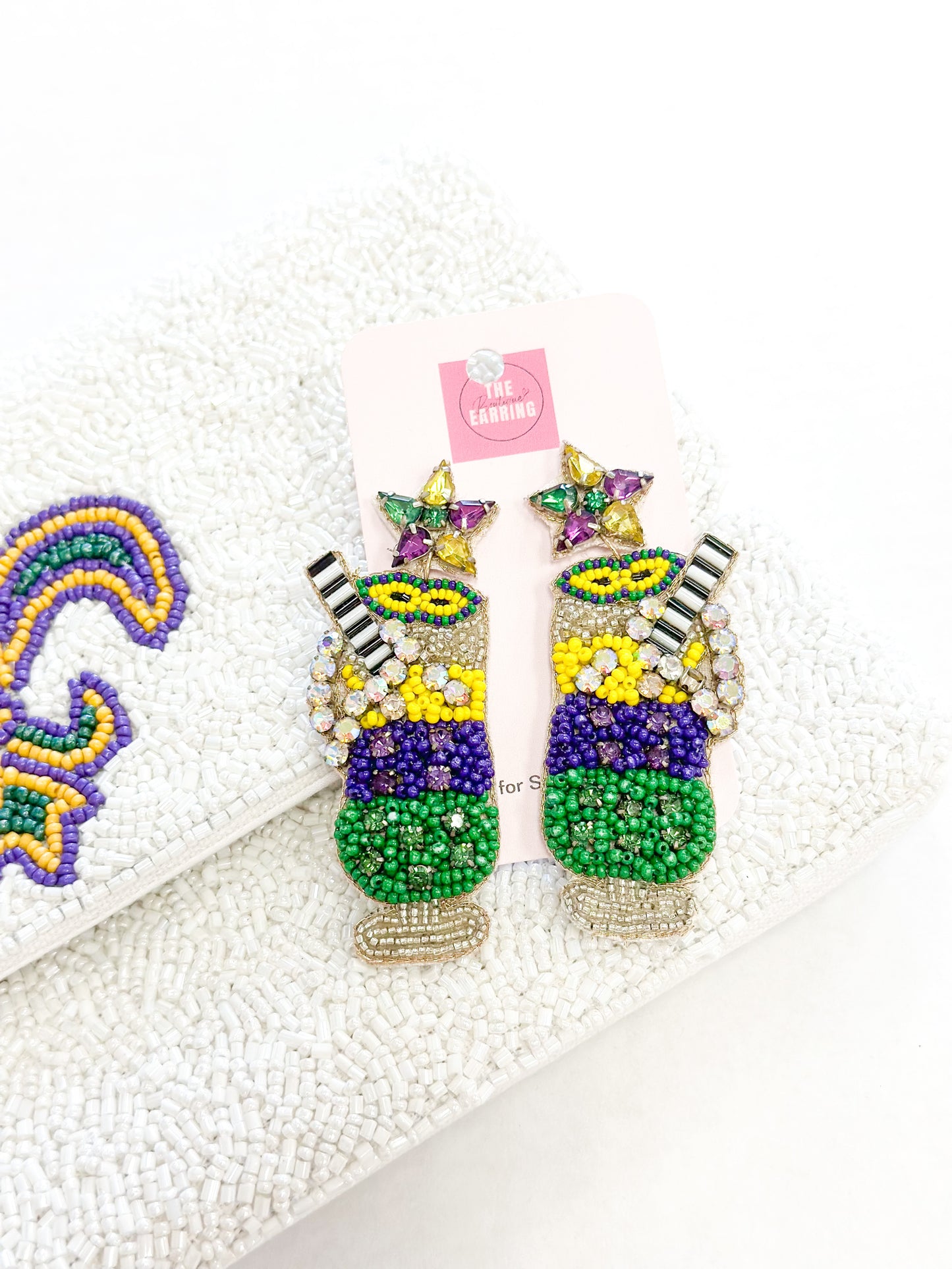 Mardi Gras Cocktail Earrings