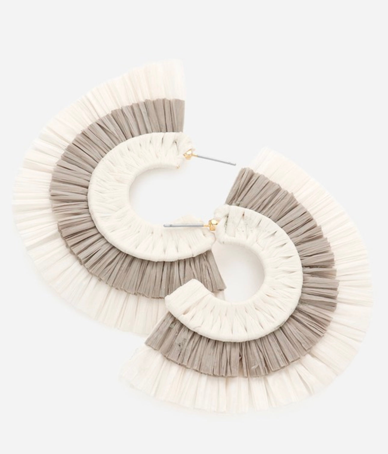 Raffia Half Round Earrings