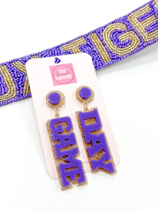 GAME DAY Purple/Gold Earrings