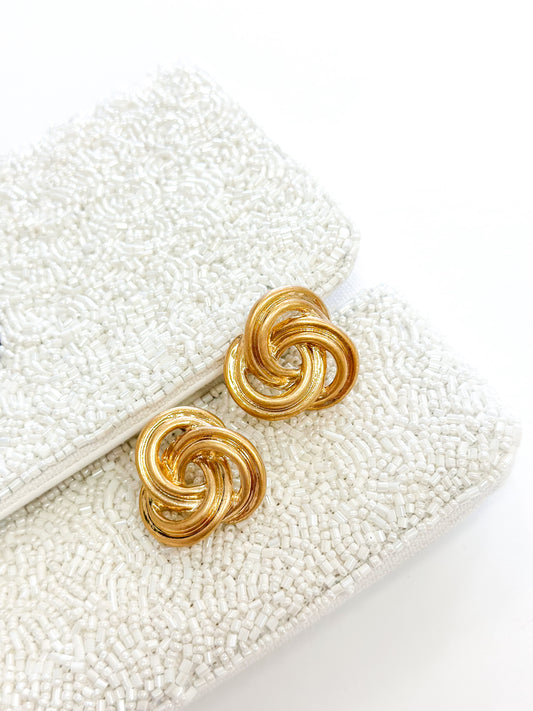 Gold Metal Knot Earrings