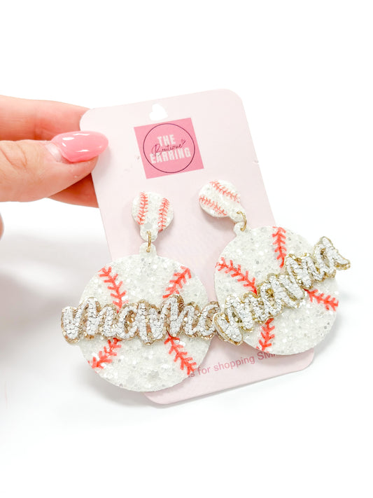 Baseball Mom Sequin Earrings