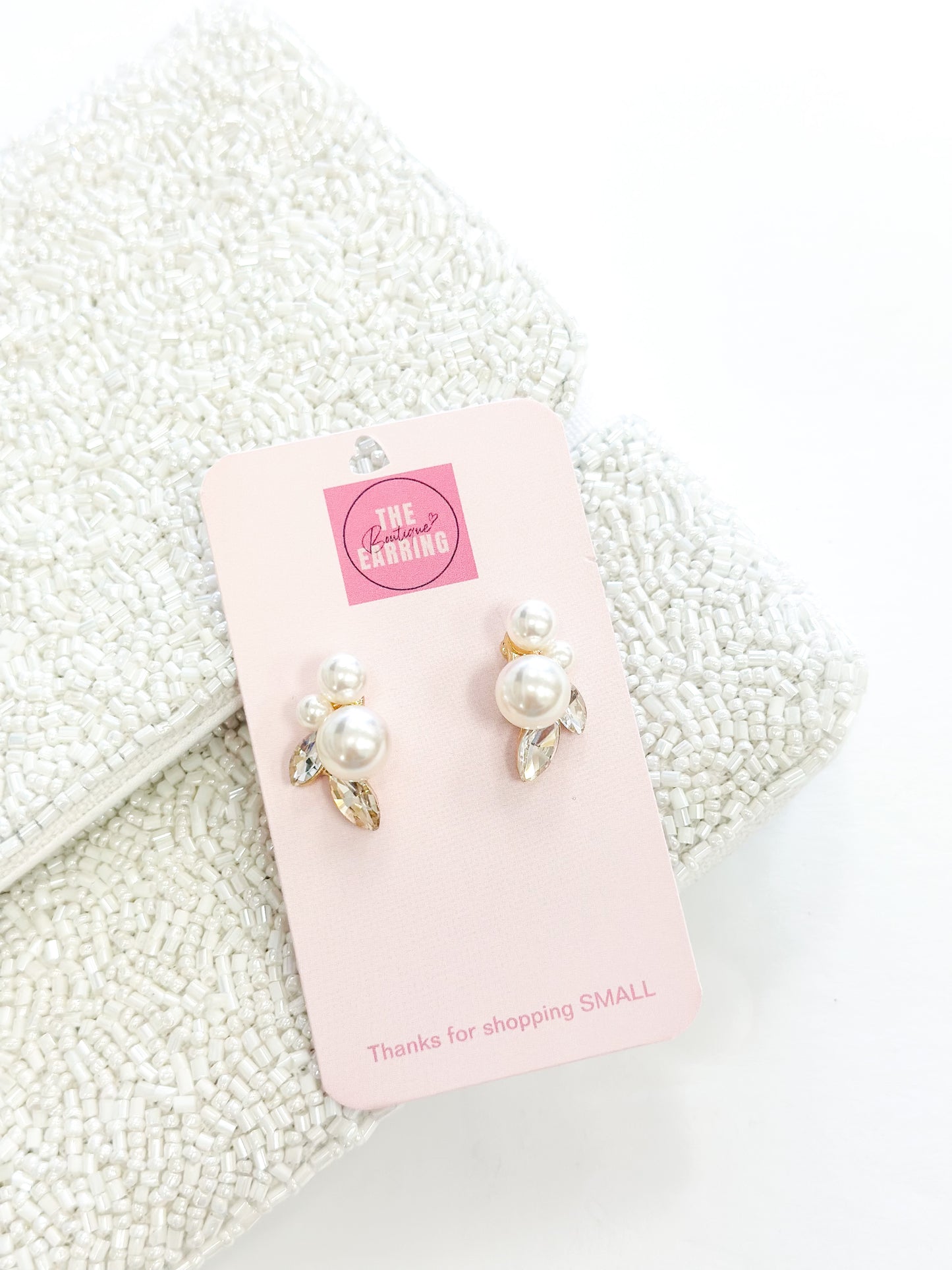 Triple Pearl Accented Stud Earring