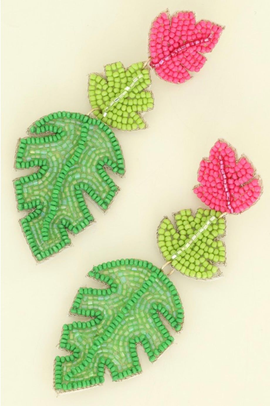 3-Tier Tropical Leaf Earrings