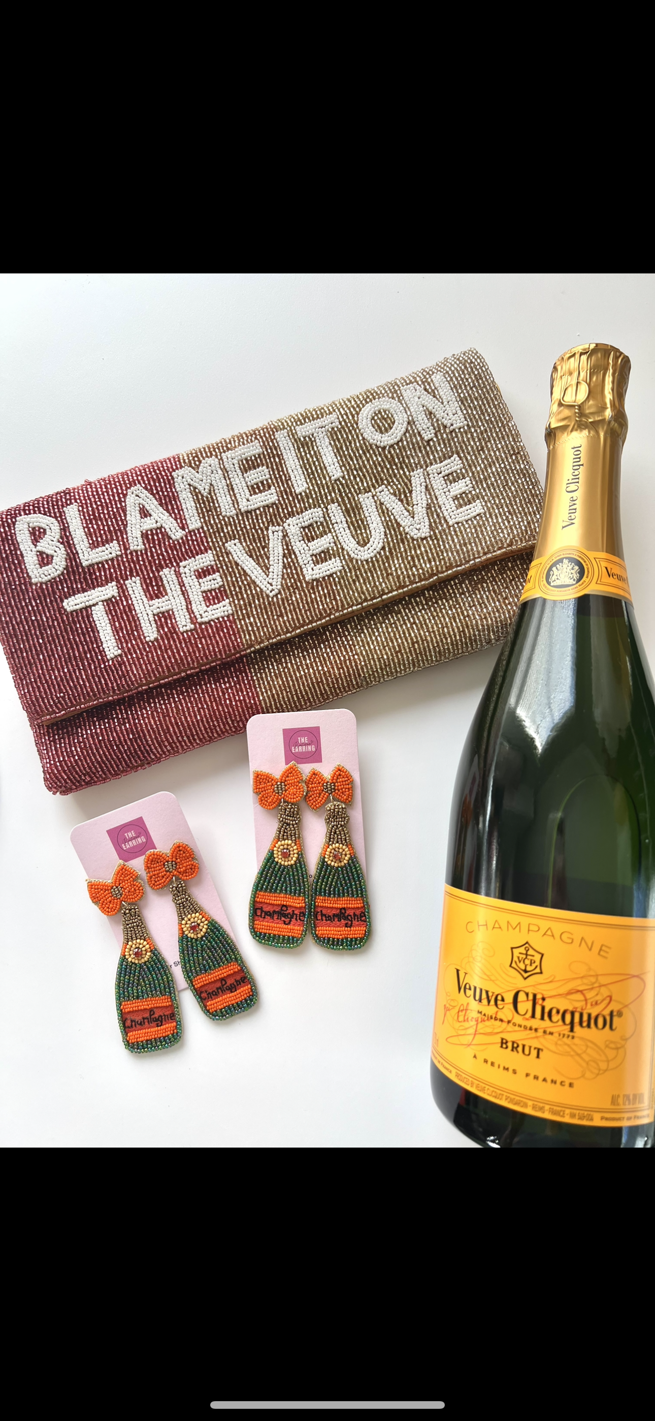 Green and Orange Champagne Earrings