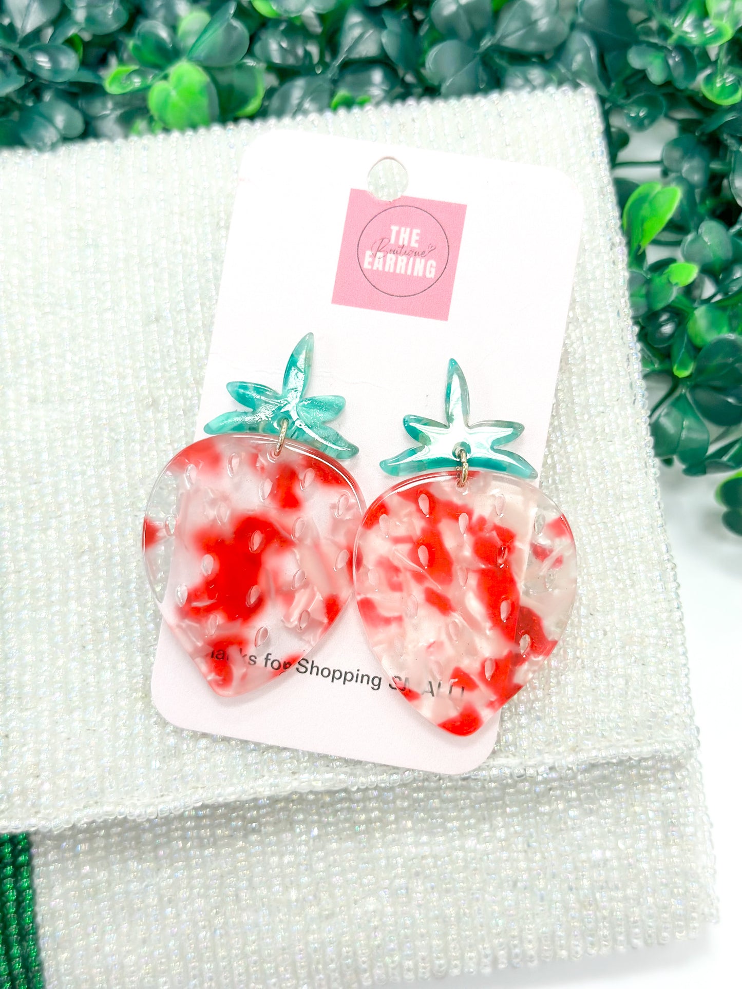 Strawberry Marble Earrings