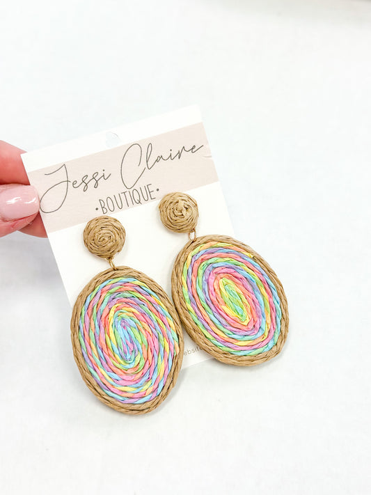 Multi Swirl Oval Earrings