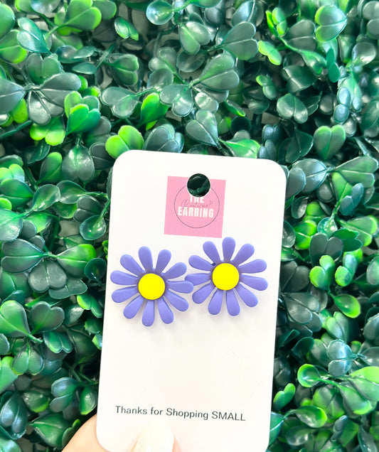 Purple Flower Studs