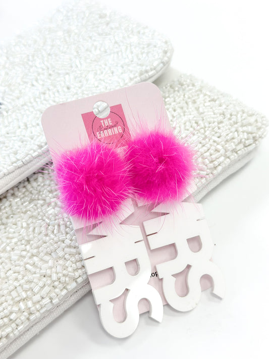 Pink Puff Mrs Earrings