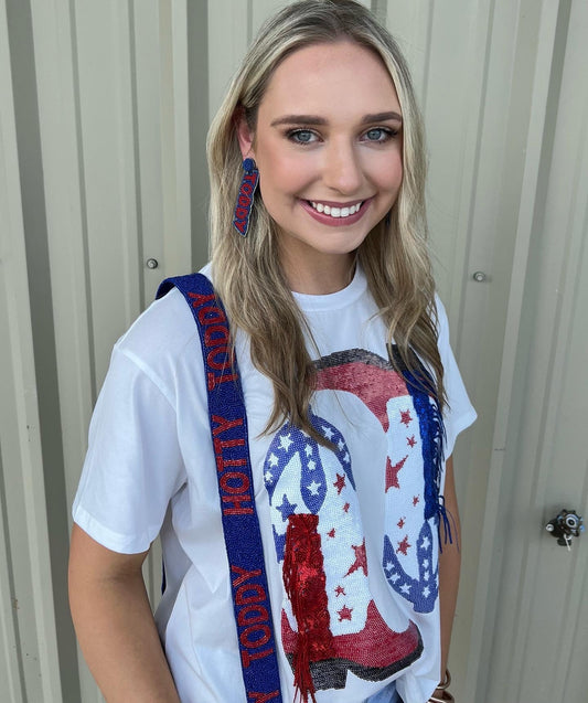 Patriotic queen of sparkles top