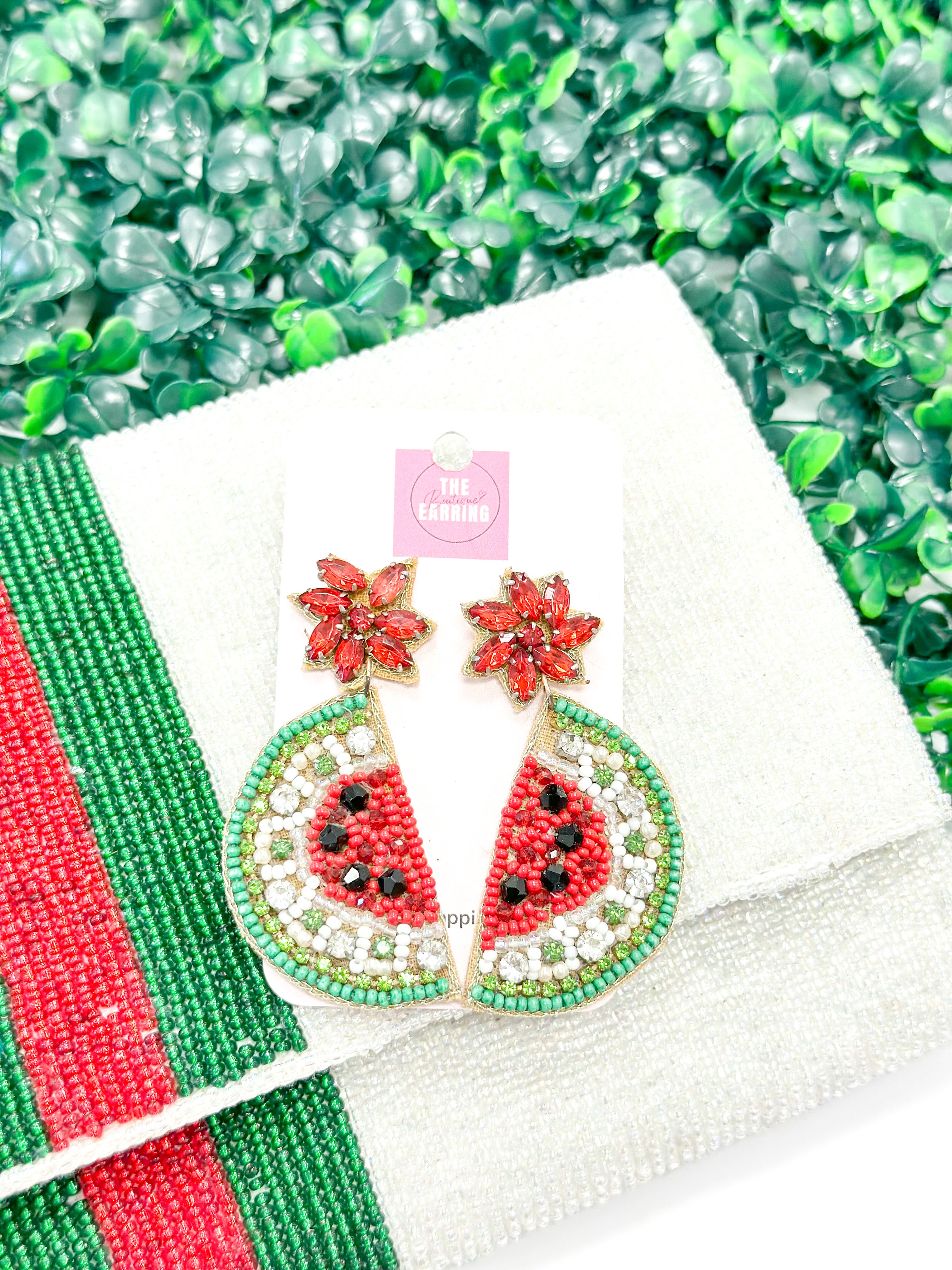 Watermelon deals beaded earrings