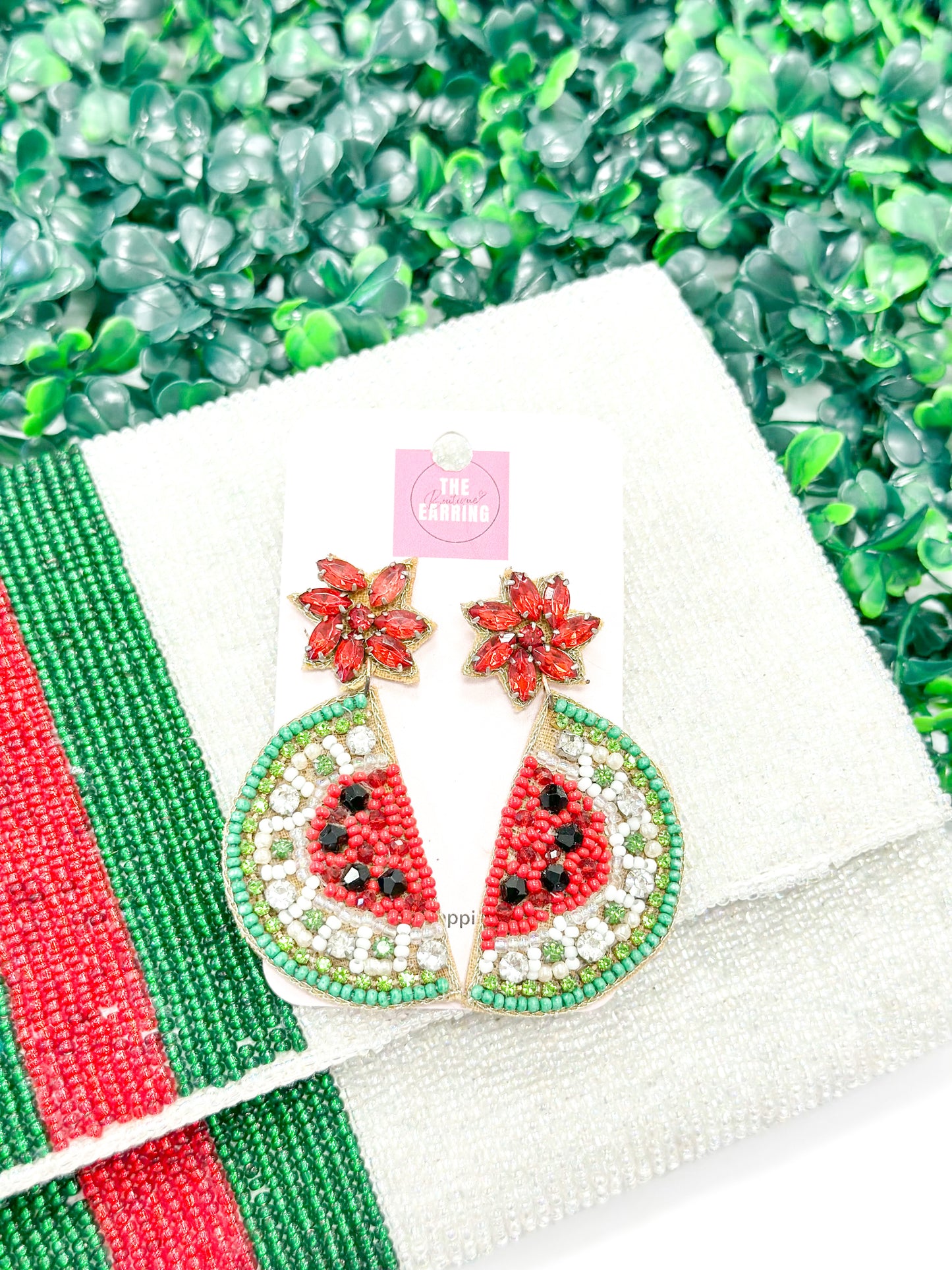 Watermelon Beaded Earrings