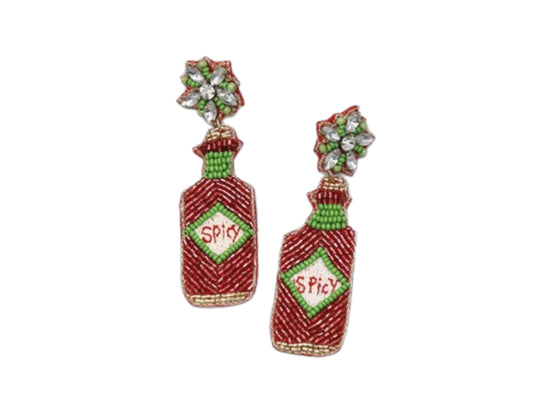 Spicy Beaded Bottle Earrings