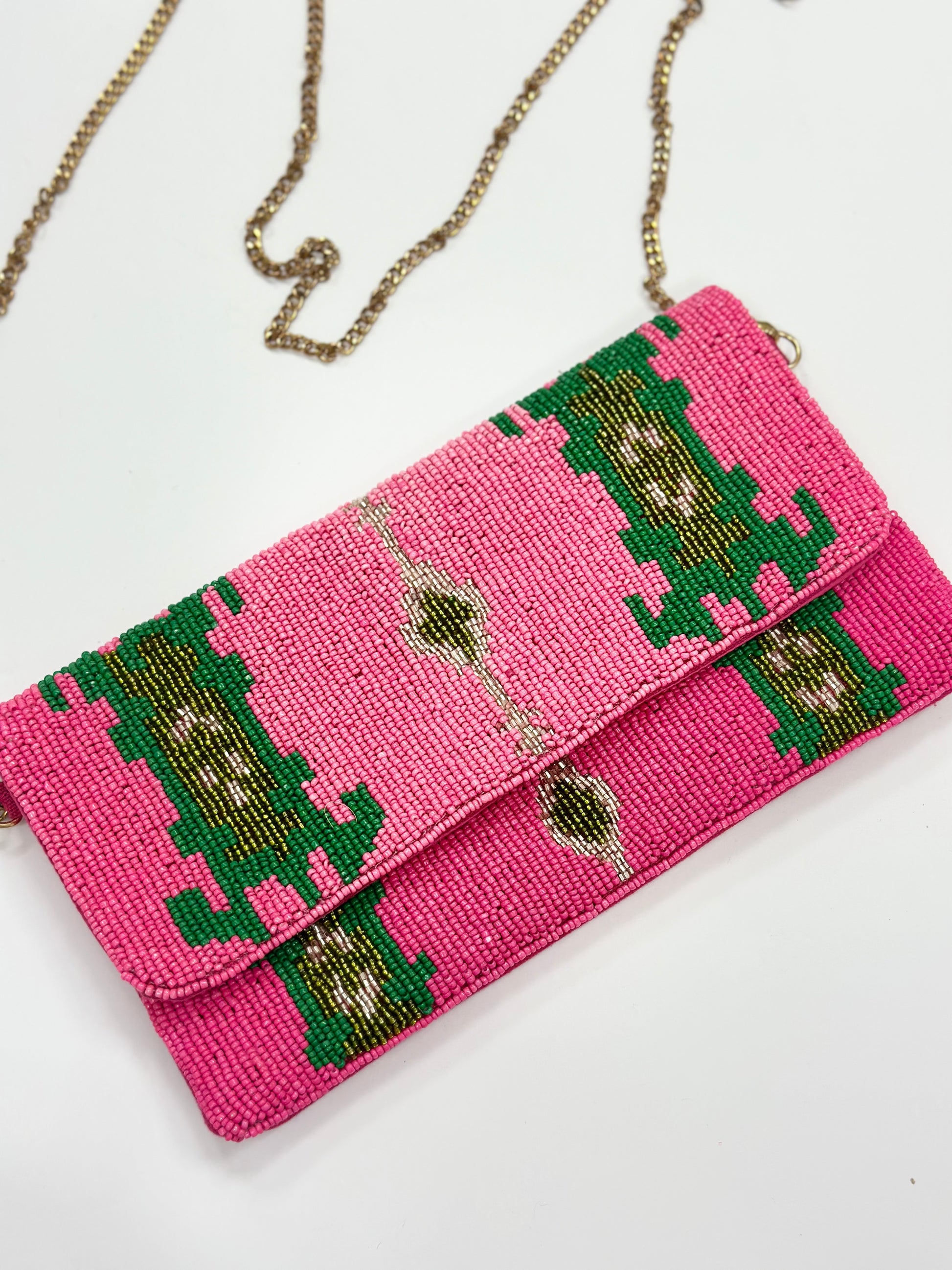 Pink and Green Clutch