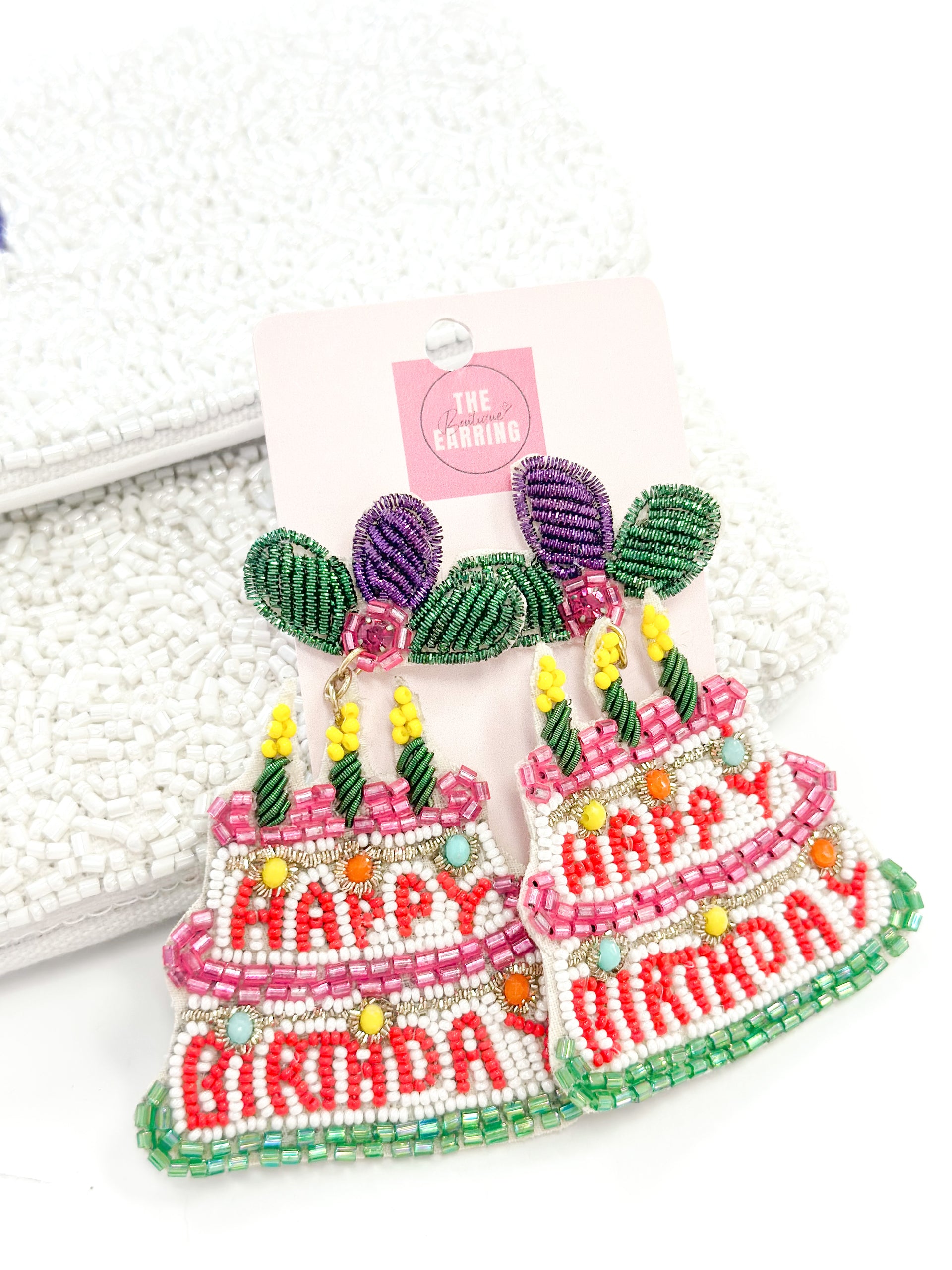 Birthday Cake Glitter Resin Earrings