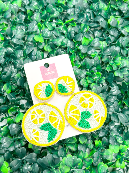 Circle Lemon Slice Earrings