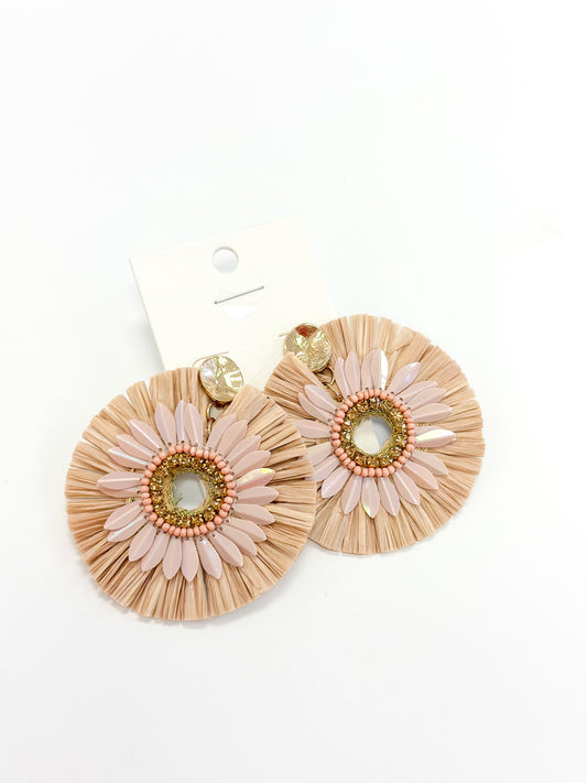 Floral Raffia Earrings