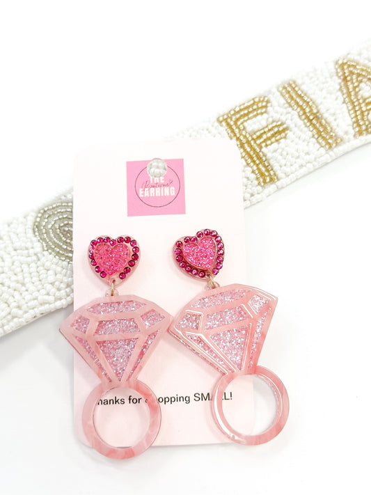 Pink Diamond Ring Earrings